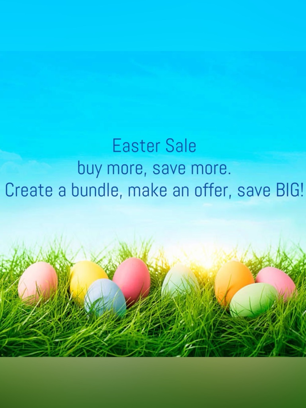 Easter Sale Pastel Egg Graphic - Blue Sky